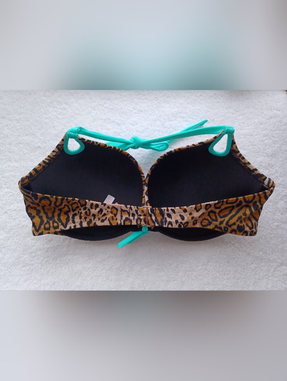 Victoria's Secret Bombshell Leopard Print Push-Up Padded Bikini Top, Size 36D - Picture 3 of 16